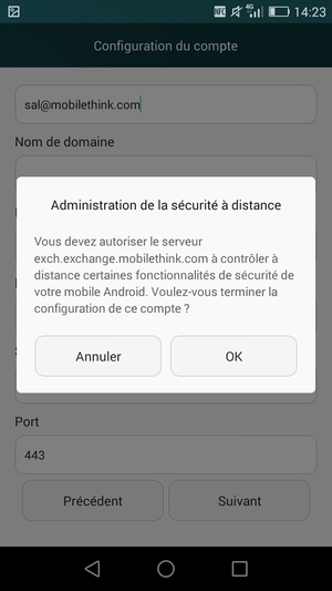 Sélectionnez OK