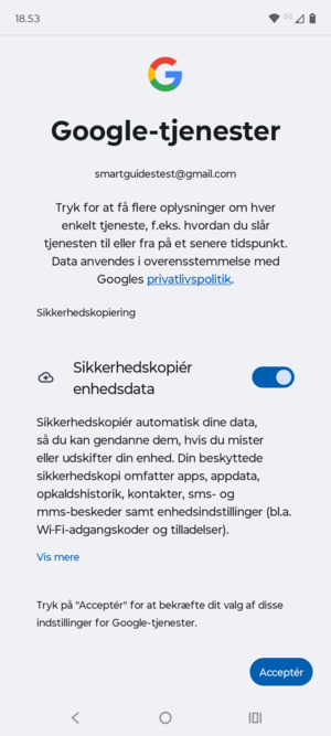 Vælg Acceptér