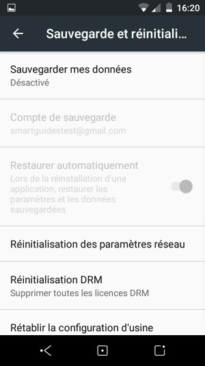 Sélectionnez Sauvegarder mes données