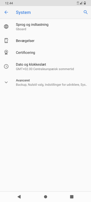 Vælg Avanceret