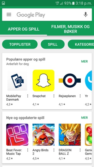 Velg søkefelt