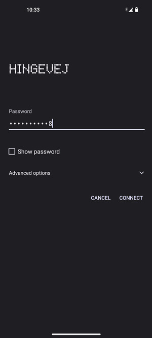 Enter the Wi-Fi password and select CONNECT