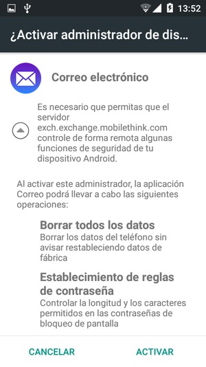 Seleccione ACTIVAR