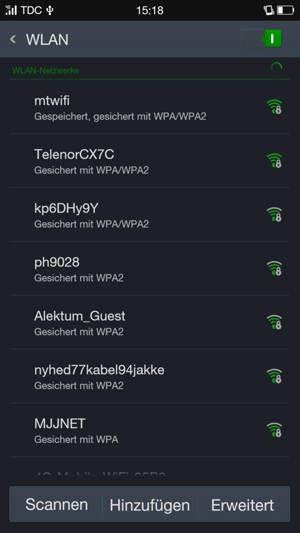 Wählen Sie das Wireless-Netzwerk, zu dem Sie eine Verbindung herstellen möchten