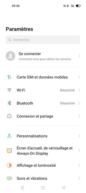 Sélectionnez Carte SIM et données mobiles