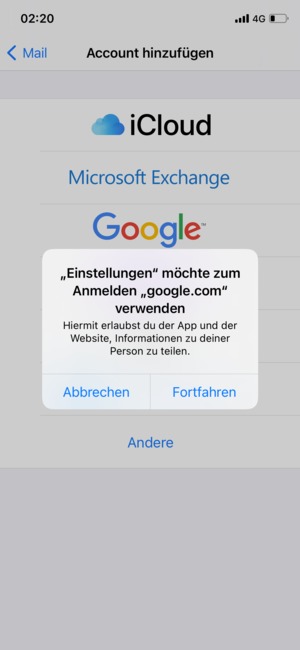 Wählen Sie Fortfahren