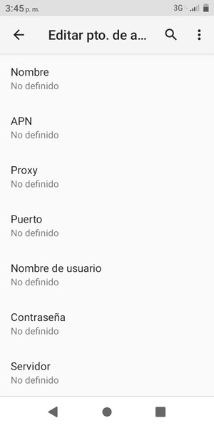 Introduzca la información de Internet