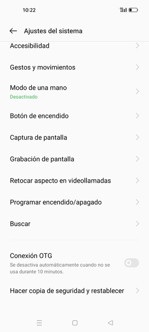 Desplácese y seleccione Hacer copia de seguridad y restablecer