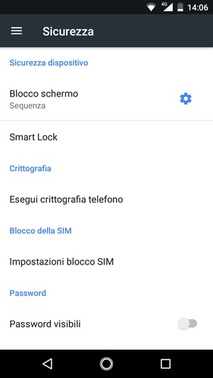 Il tuo telefono è ora protetto dal blocco schermo