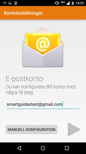 Ange din e-postadress och välj NÄSTA