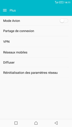 Sélectionnez Partage de connexion