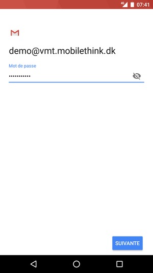 Saisissez votre mot de passe et sélectionnez SUIVANTE