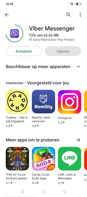Wacht tot het installatieproces beëindigd is