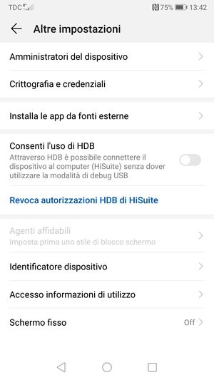 Seleziona Crittografia e credenziali