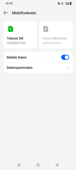 Wählen Sie SIM1 oder SIM2