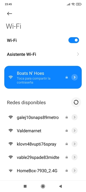 Ahora está conectado a la red Wi-Fi