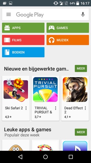 Selecteer de zoekbalk