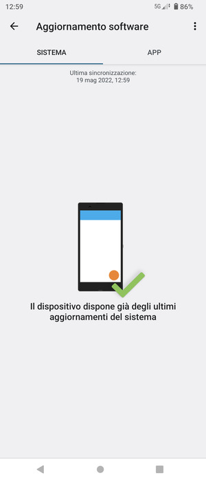 Se il tuo telefono è aggiornato, vedrai la seguente schermata