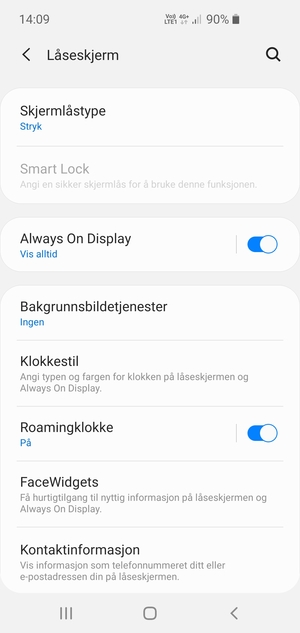 Velg Skjermlåstype