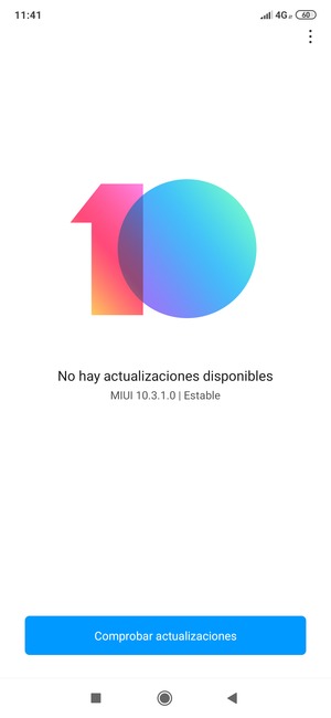 Si su teléfono está actualizado, verá la siguiente pantalla