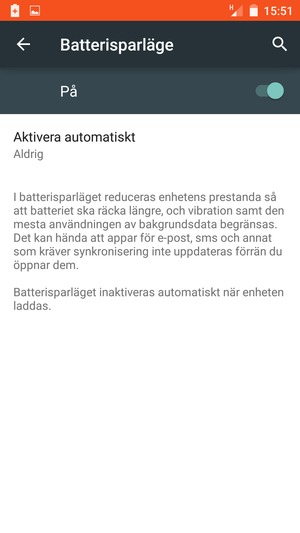 Aktivera Batterisparläge