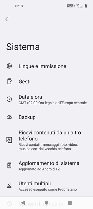 Seleziona Backup