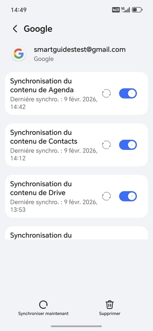 Vos informations seront synchronisées