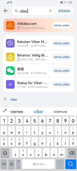 Voer de app-naam in en selecteer ZOEKEN