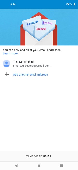 Select TAKE ME TO GMAIL