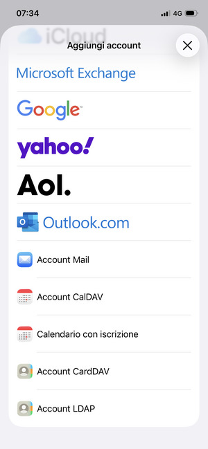 Seleziona Account Mail