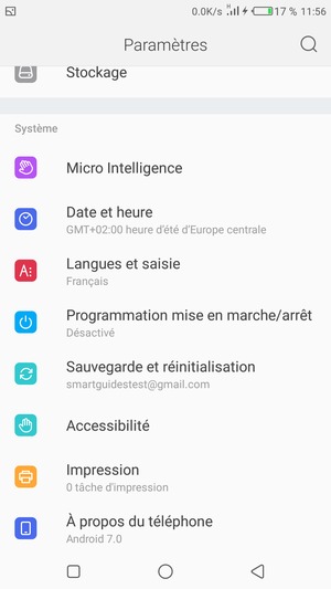 Faites défiler et sélectionnez À propos du téléphone
