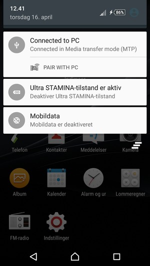 Vælg Ultra STAMINA-tilstand er aktiv