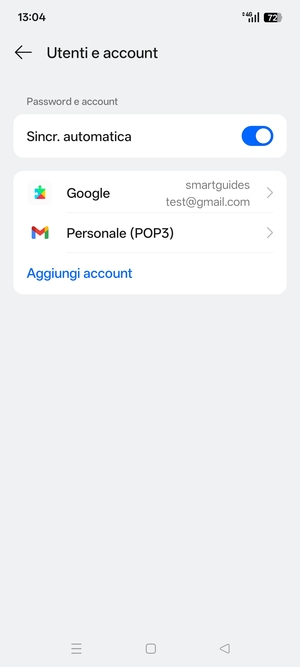 Seleziona il tuo account Google