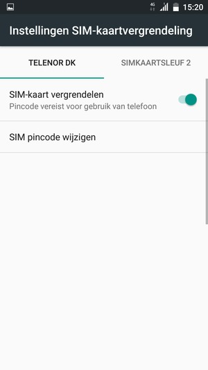 Select Public and  SIM pincode wijzigen