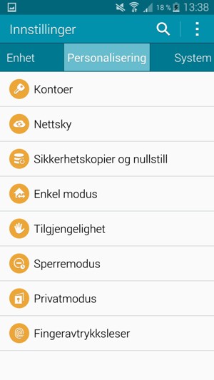 Hvis du ser dette skjermbildet, velg Personalisering