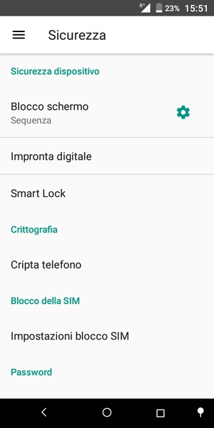 Il tuo telefono è ora protetto dal blocco schermo