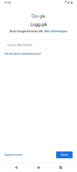 Skriv inn din Gmail-adresse og velg Neste