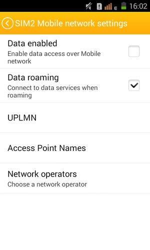 Turn Data roaming on or off