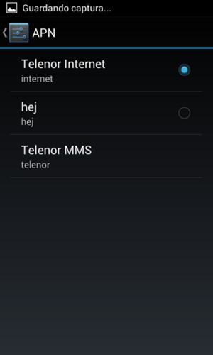 Seleccione el punto de acceso a Internet