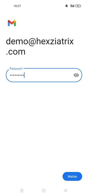 Geben Sie Ihre Passwort ein und wählen Sie Weiter