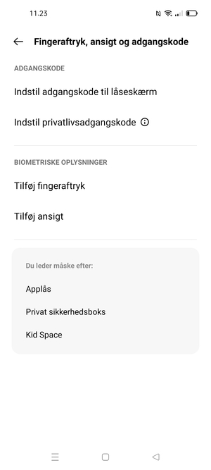Vælg Indstil adgangskode til låseskærm