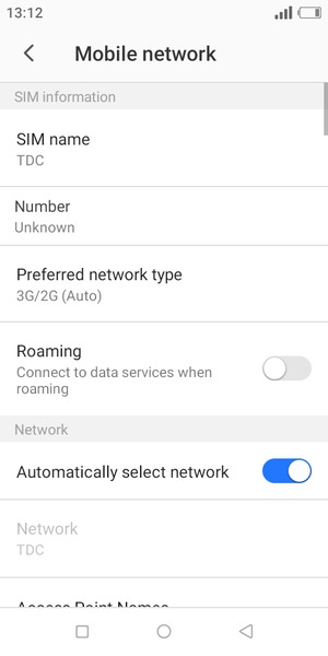 To change network if network problems occur, turn off Automatically select network