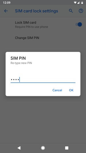 Confirm your new SIM PIN and select OK