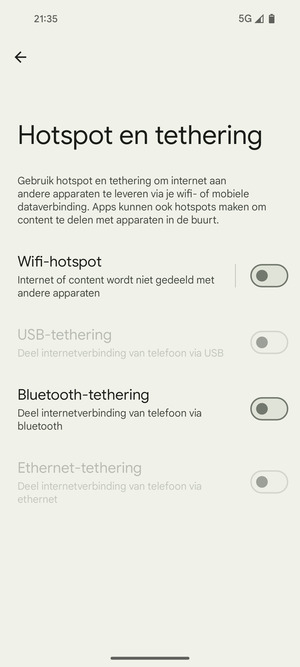 Selecteer Wifi-hotspot