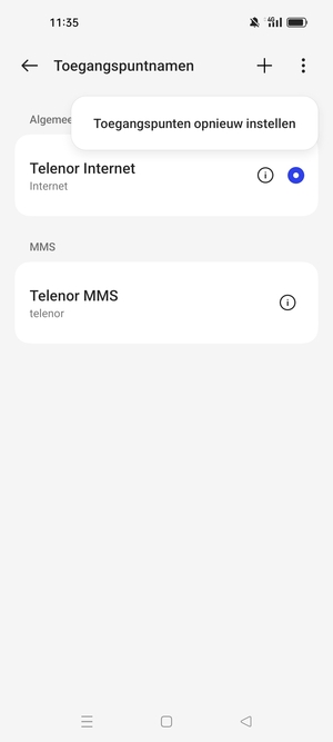 Selecteer Toegangspunten opnieuw instellen
