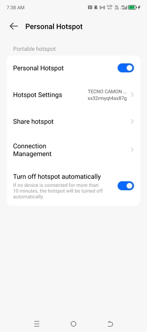 Your phone is now set up for use as a modem