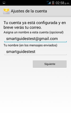 Déle a su cuenta un nombre y escriba su nombre. Seleccione Siguiente