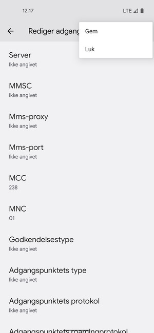 Vælg Gem
