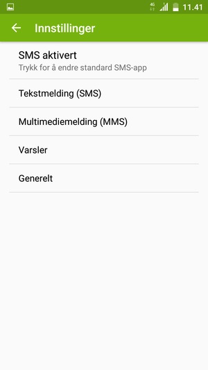 Velg Tekstmelding (SMS)