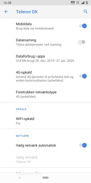 Vælg Foretrukken netværkstype